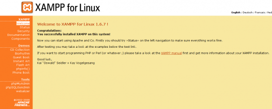 xampp és az ubuntu - webes admin felület