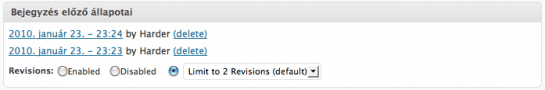 Wordpress Revision Control - használat közben
