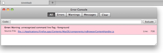 Firefox error console
