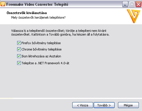 Free video converter kiegészítő