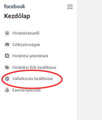 Facebook Vállalkozáskezelő beállítása