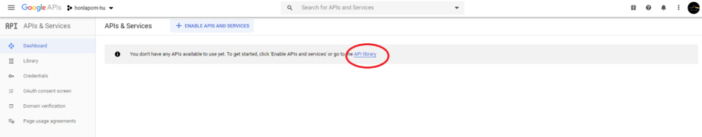 API library avagy az API könyvtár linkre kattints rá