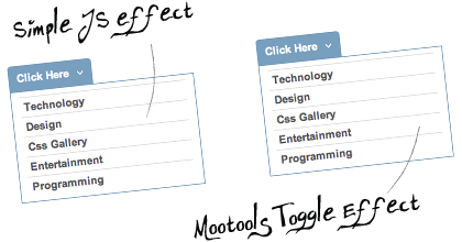 2 CSS alapú vertikális menü megmutat/elrejt effekttel