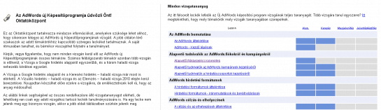 AdWords képesítőprogram - Oktatóközpont AdWords képesítőprogram - Oktatóközpont