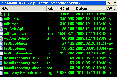 AmonRA Recovery fájllista