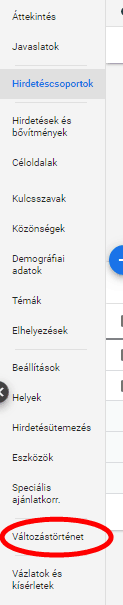 Google Ads Változástörténet