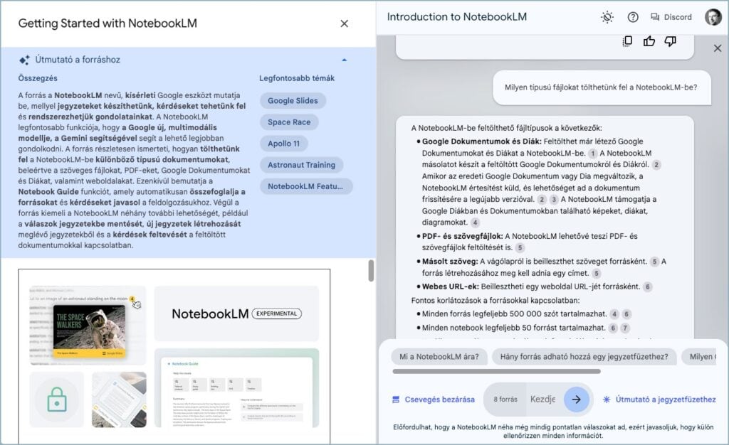NotebookLM - forrás összefoglaló