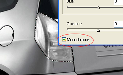 autó hátsó lámpa retusálása photoshopban