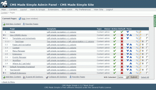 cms made simple - pages