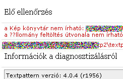 textpattern - elő ellenőrzés