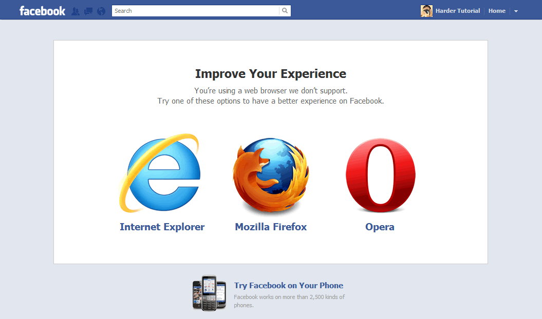A facebook már nem támogatja a Chrome-t