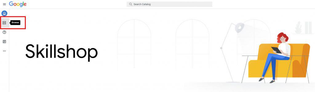 Google Skillshop navigáció - Browse