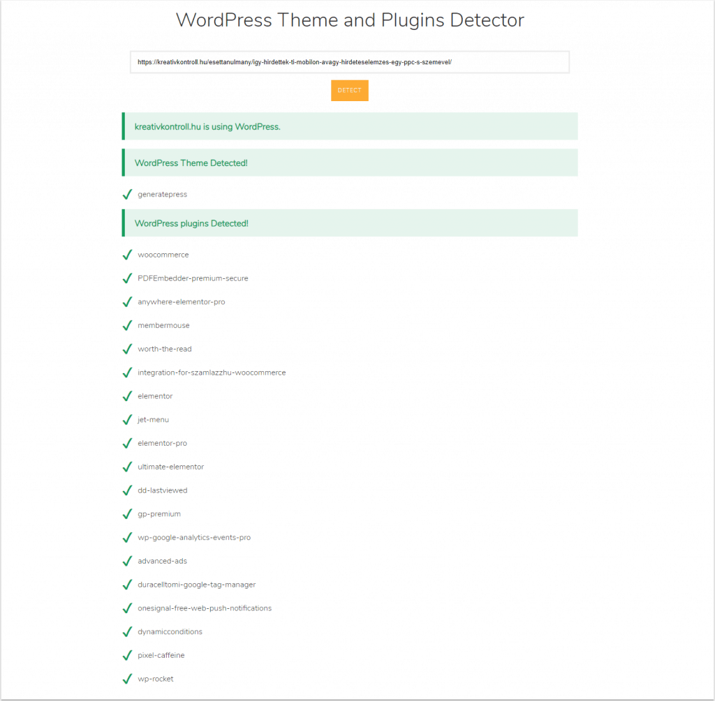 WordPress Theme and Plugins Detector