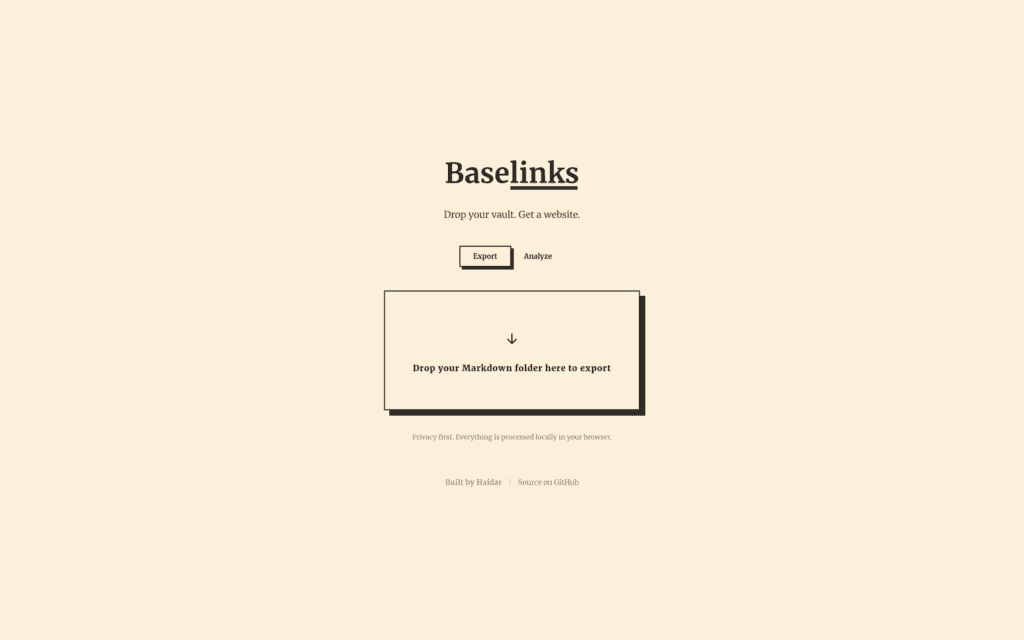 Baselinks - HTML export az Obsidian exporthoz
