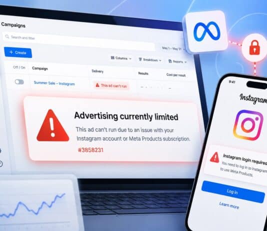 Meta hirdetés hiba #3858231: „Advertising currently limited